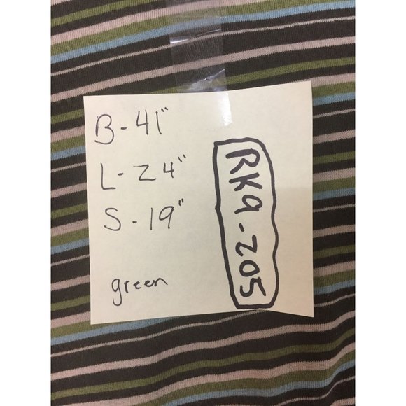 Preswick & Moore Womens Top Size Large Green 3/4 Sleeves Striped - Picture 10 of 10